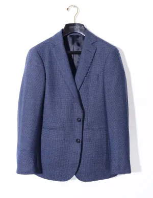 FINAL SALE: BKT50 Tailored Jacket in Super 130s Houndstooth Flannel - Blue Night