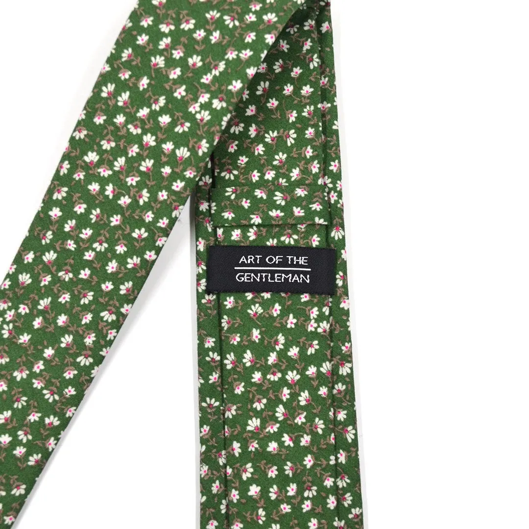 Floral Moss Blossoms Tie