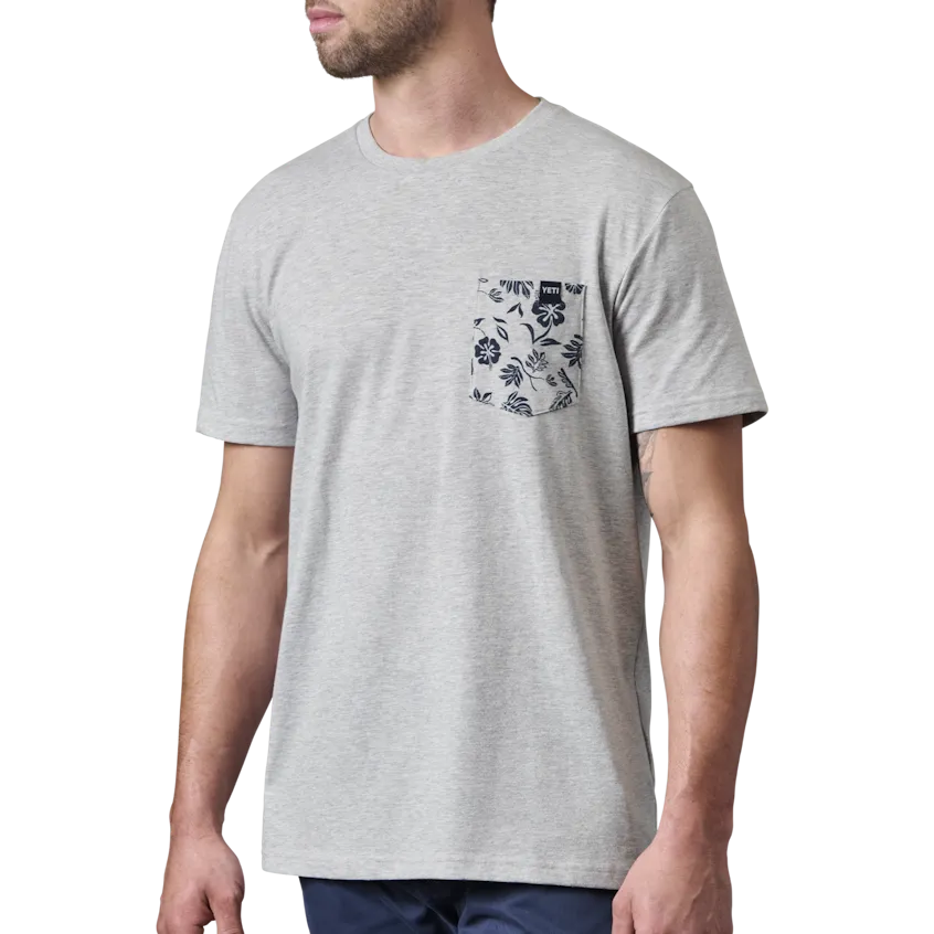 Floral Print Pocket Short Sleeve T-Shirt