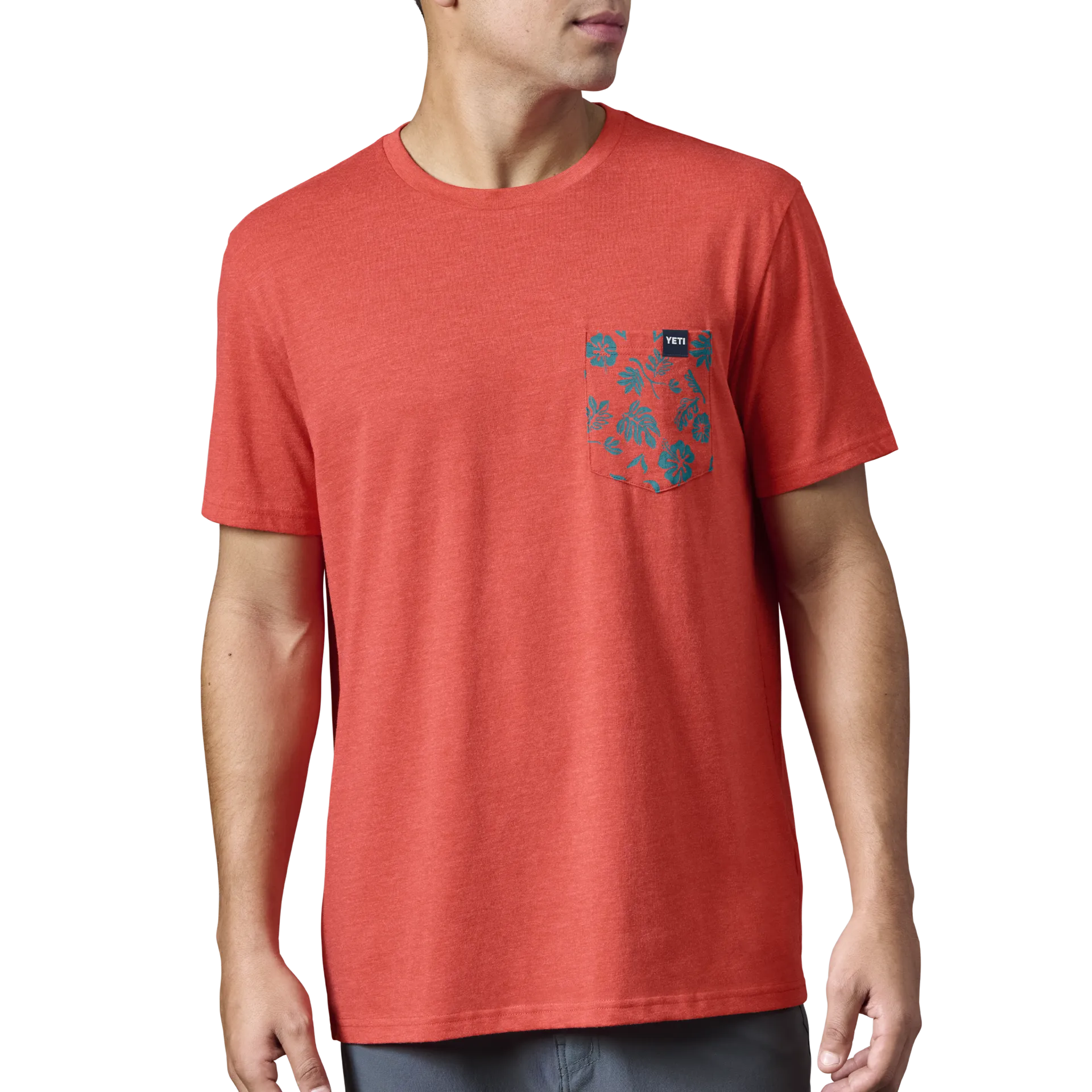 Floral Print Pocket Short Sleeve T-Shirt
