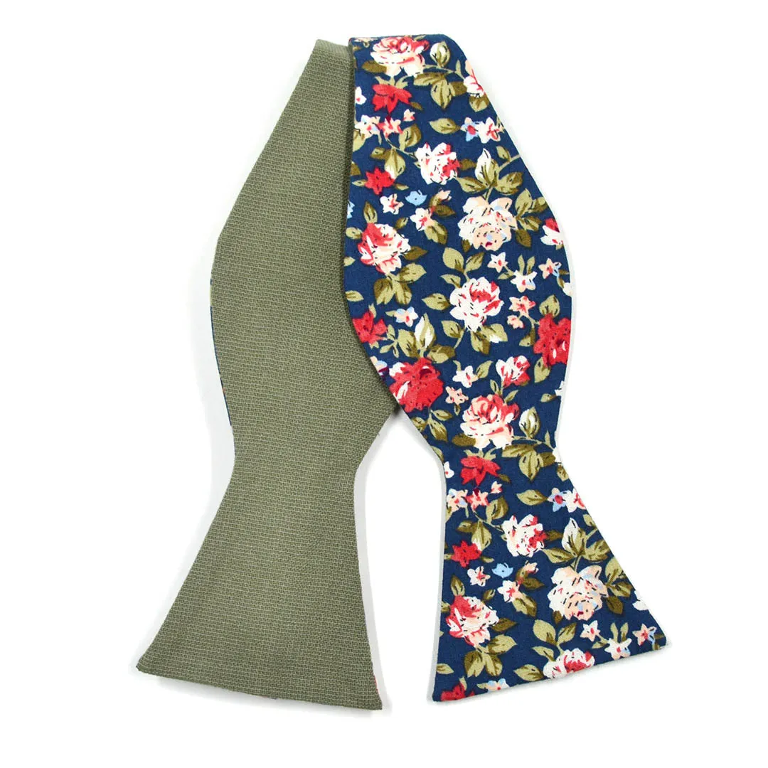 Floral Riley Reid Linen Self Tie Bow Tie