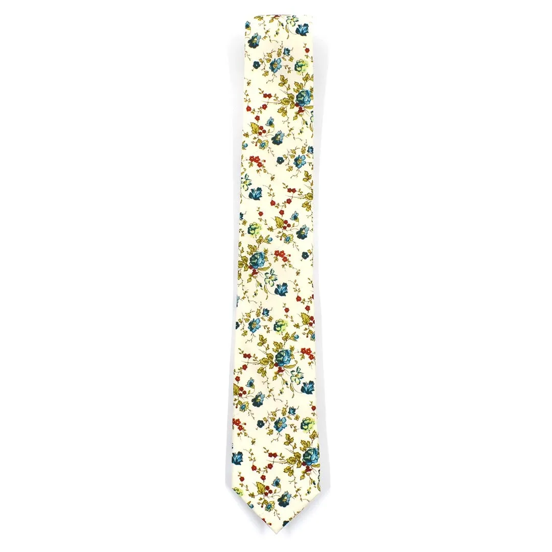 Floral Sage Cream Tie Set