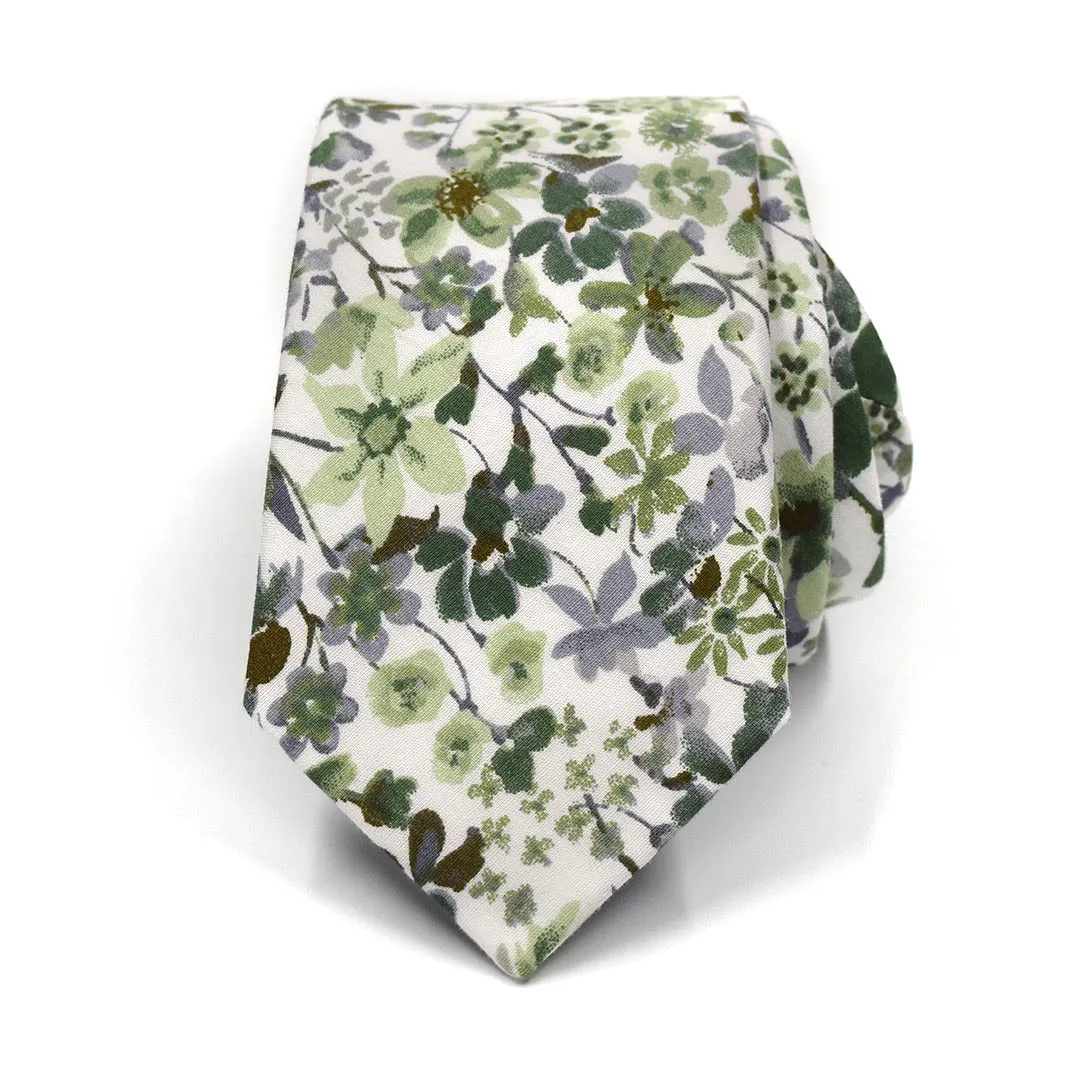 Floral Sage Green Tie