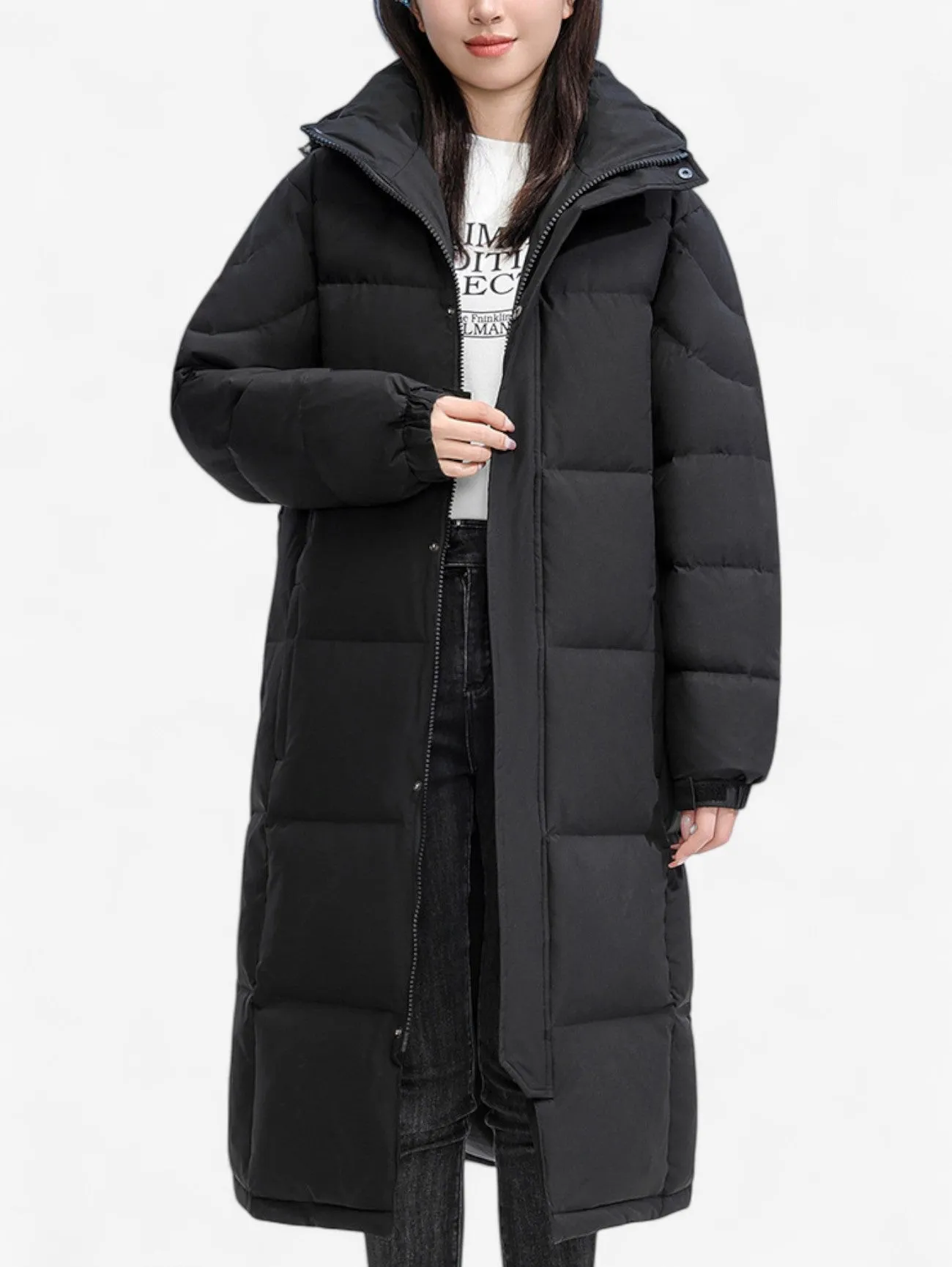 Foxes | Long Hooded Down Puffer Jacket Warm Winter Coat