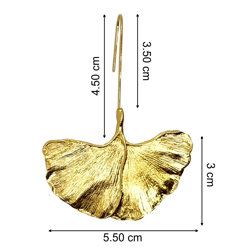 Gingko Leave Brass Earrings