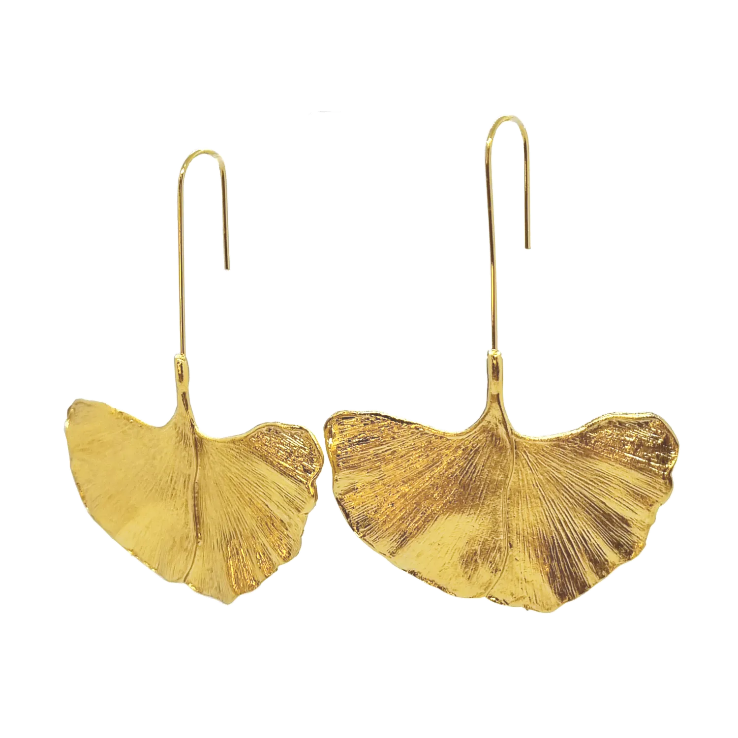 Gingko Leave Brass Earrings