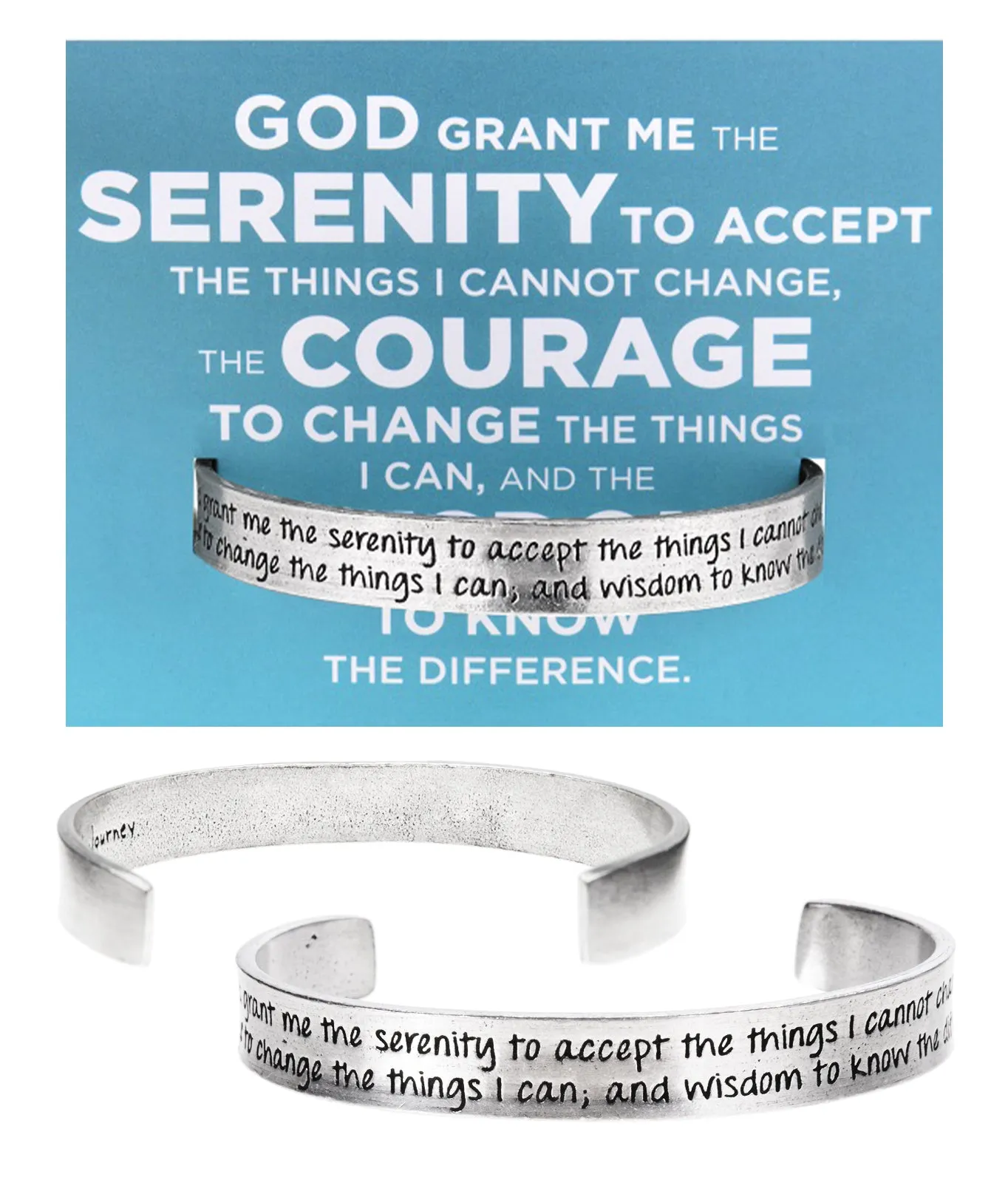 God Grant me the Serenity Prayer Bracelet Inspirational Pewter Quotable Cuff Bracelet