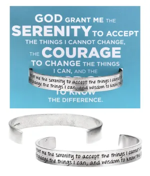 God Grant me the Serenity Prayer Bracelet Inspirational Pewter Quotable Cuff Bracelet