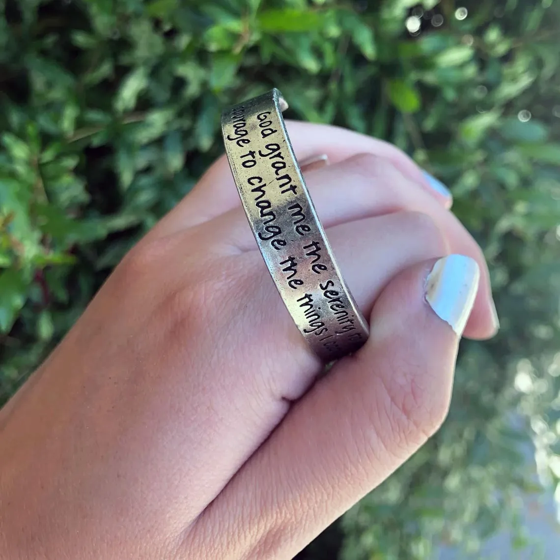 God Grant me the Serenity Prayer Bracelet Inspirational Pewter Quotable Cuff Bracelet
