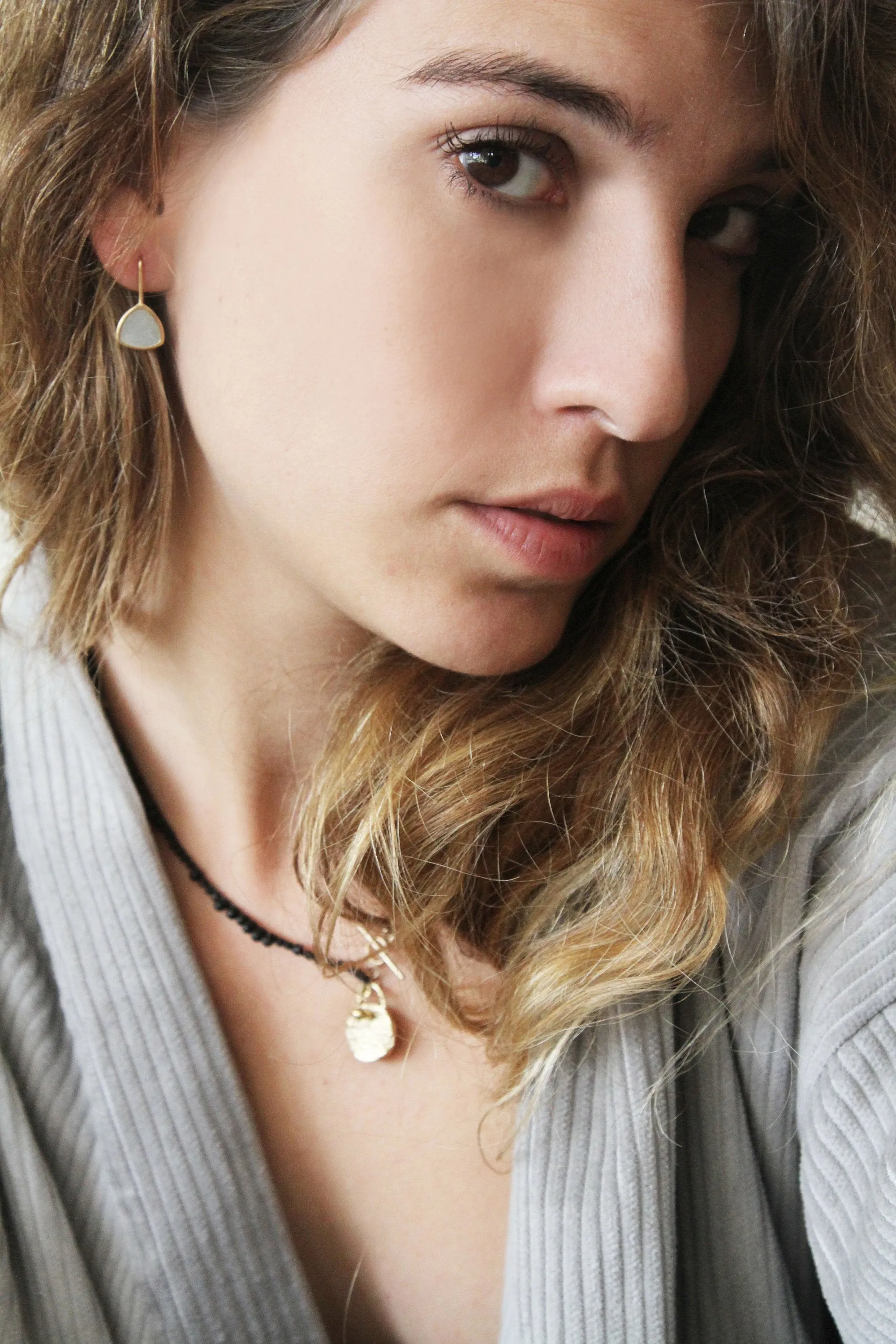 Gold and Black Miyuki stones Toggle Clasp Necklace