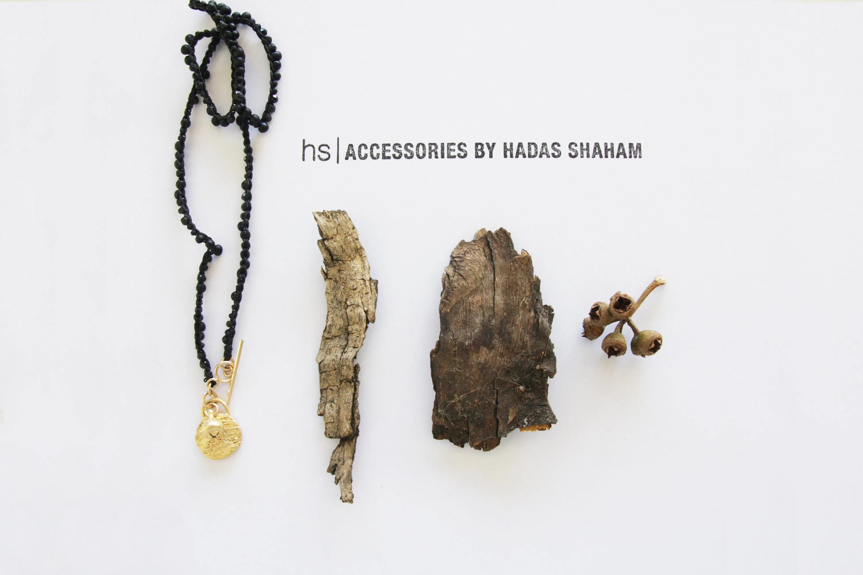 Gold and Black Miyuki stones Toggle Clasp Necklace