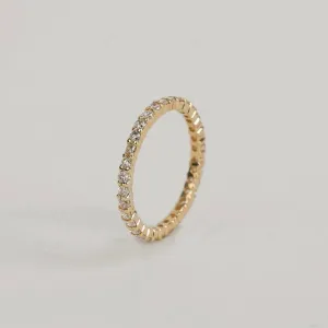 Gold Eternity Diamond Band Ring Slim