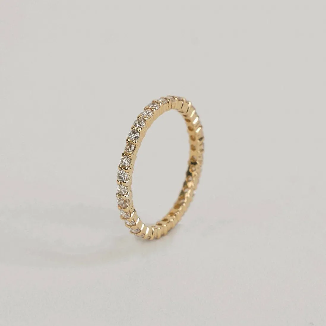 Gold Eternity Diamond Band Ring Slim