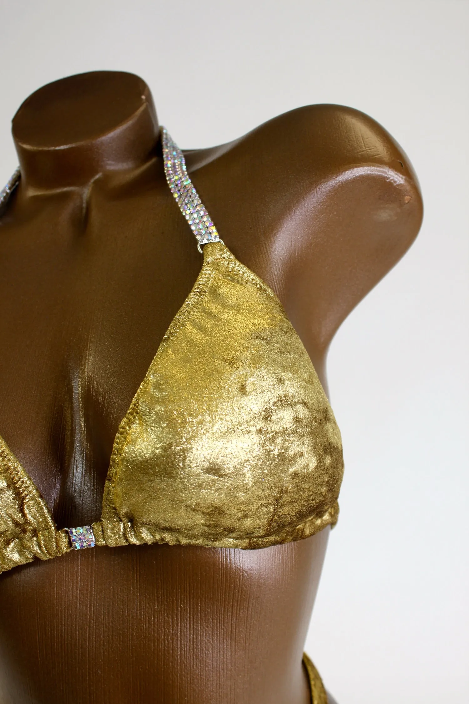 Gold Metallic velvet Posing Suit