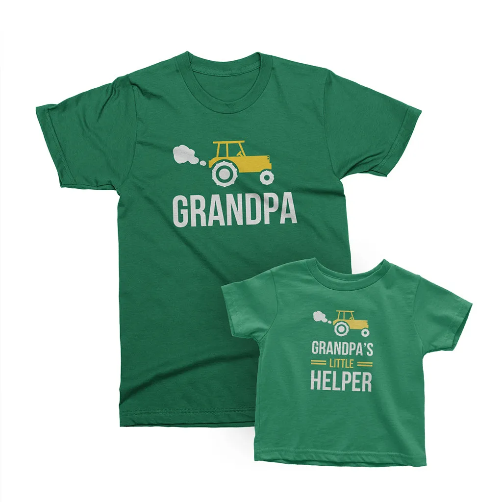 Grandpa and Grandpa's Little Helper- Matching t shirts for Grandpa and Grandkids