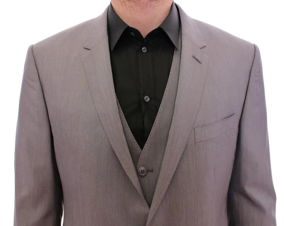 Gray Three Piece Wool Silk MARTINI Suit
