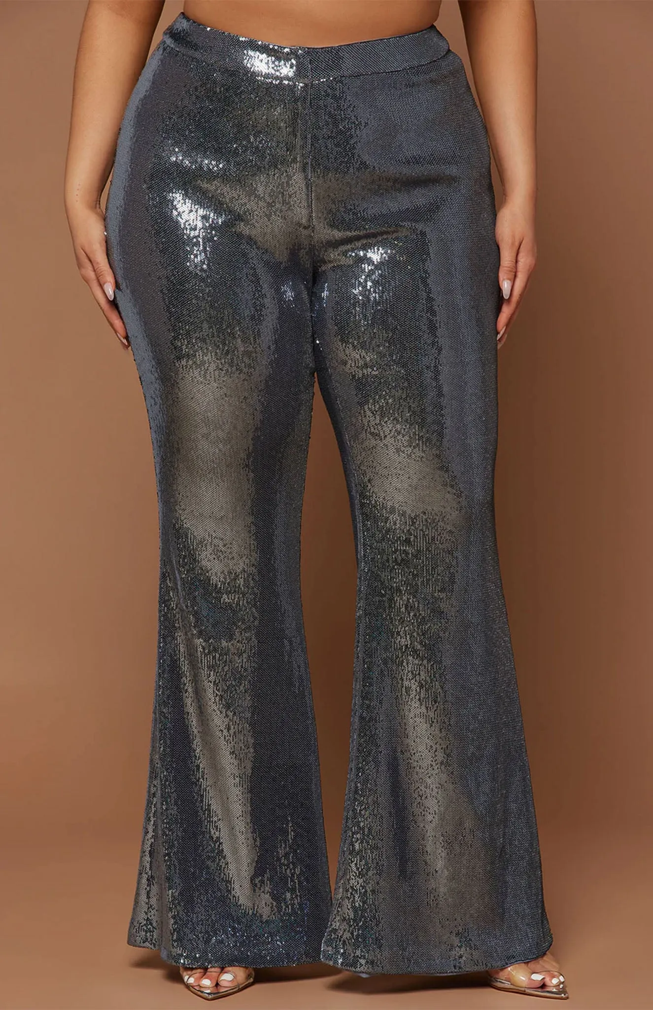 Gunmetal Glamour Power Suit | Grey sequence Blazer Set