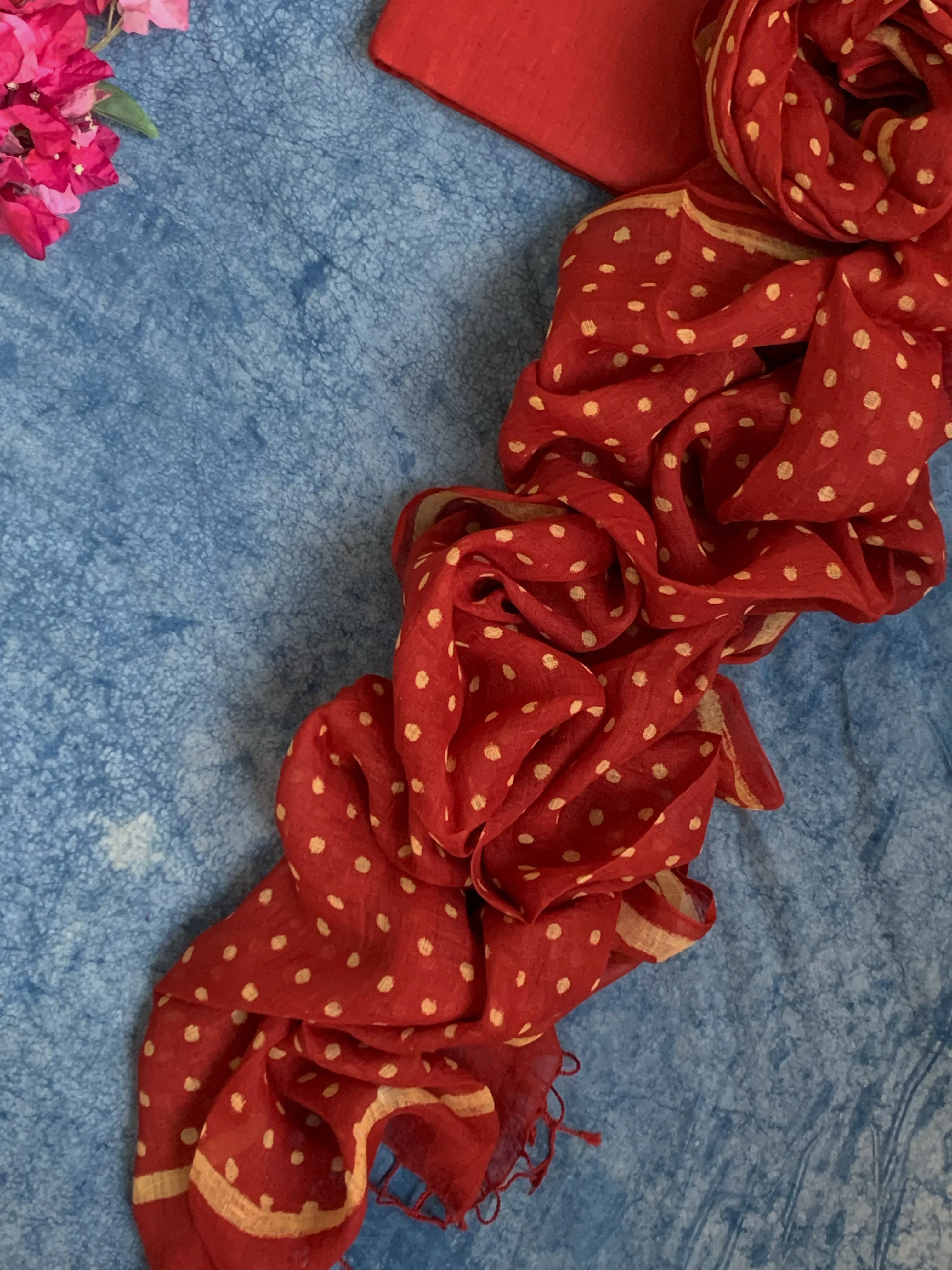 Handcrafted Linen Kurta Dupatta Set
