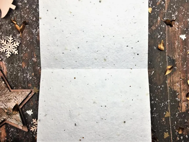 Handmade Plantable Seed Paper Illustrated Christmas cards