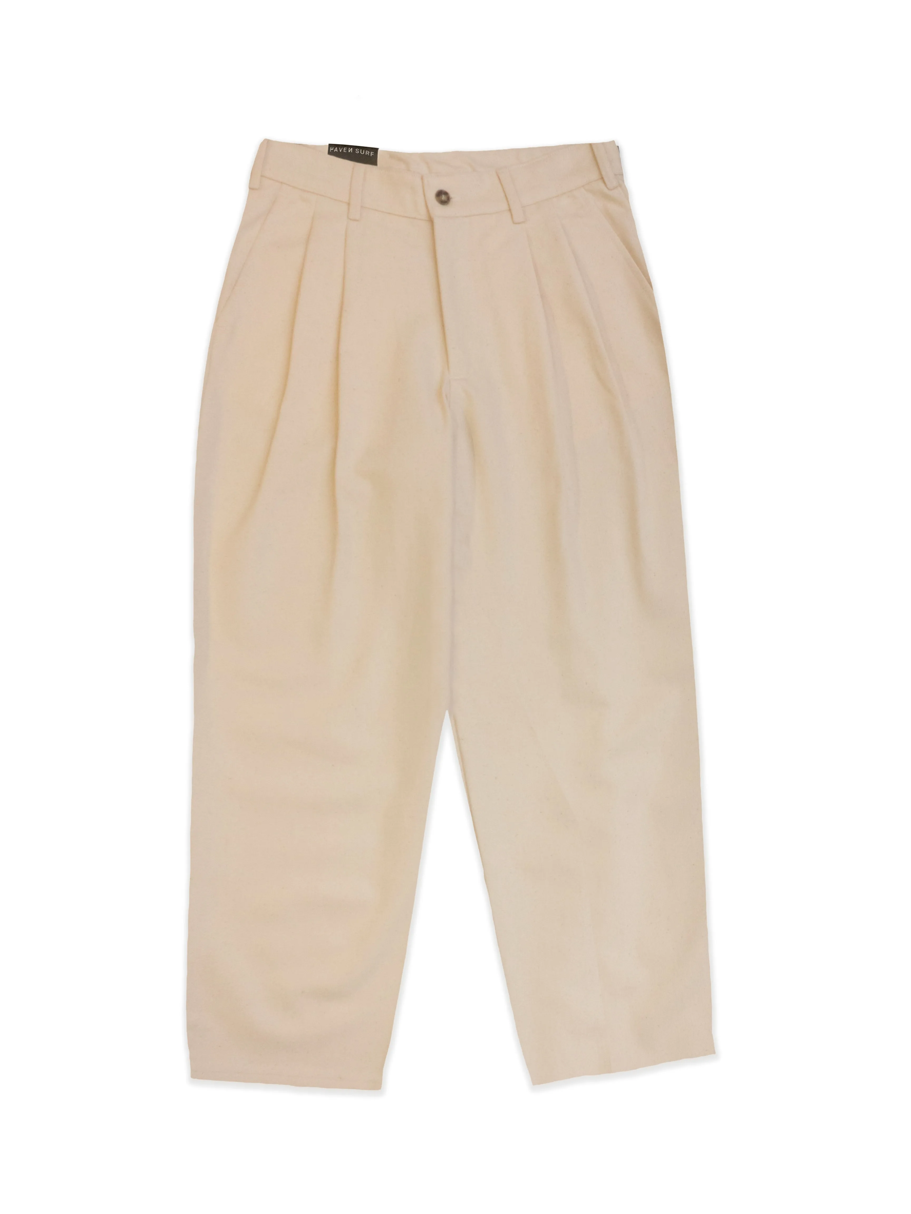 Haven Surf - Base Pleated Twill Pants - Natural