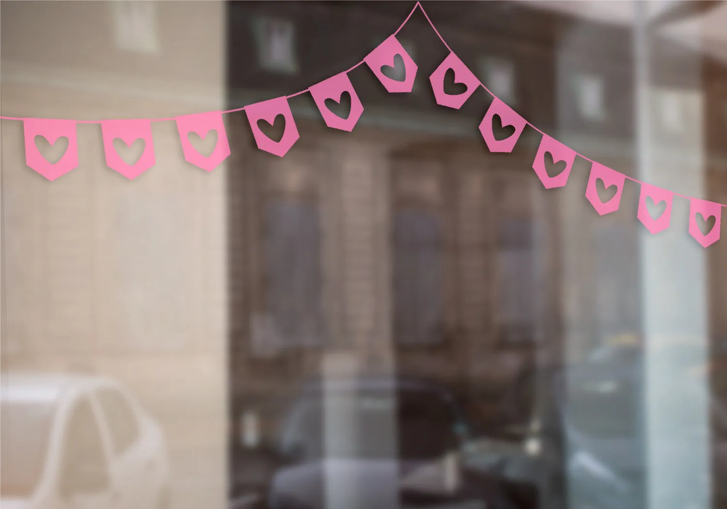 Heart Bunting Retail Sticker