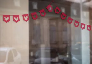Heart Bunting Retail Sticker