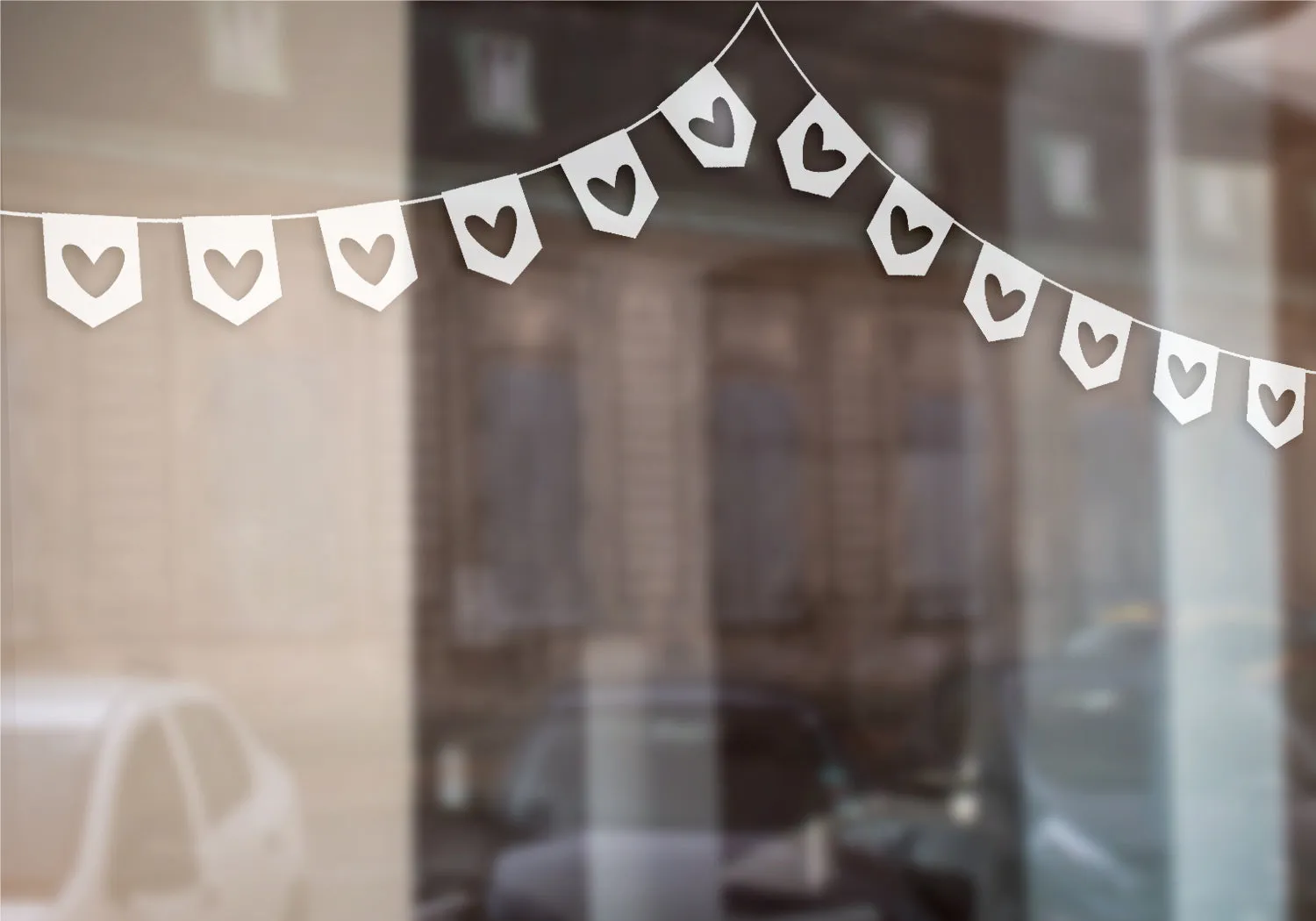 Heart Bunting Retail Sticker