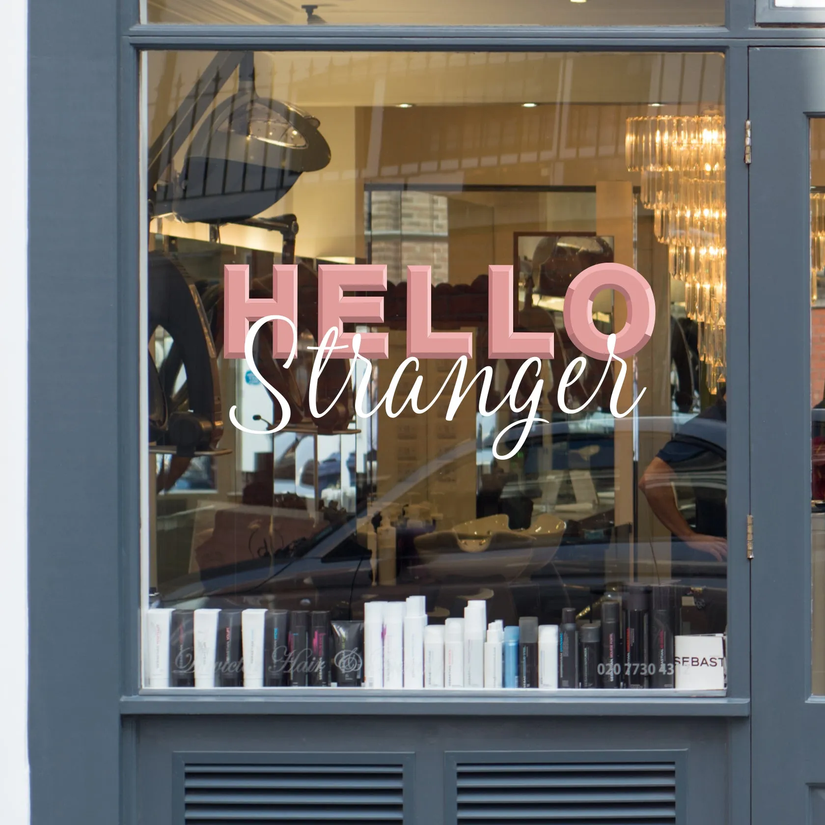 Hello Stranger Coronavirus Retail Graphic Shop Window Vinyl Sticker