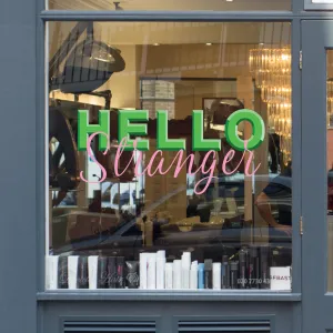 Hello Stranger Coronavirus Retail Graphic Shop Window Vinyl Sticker