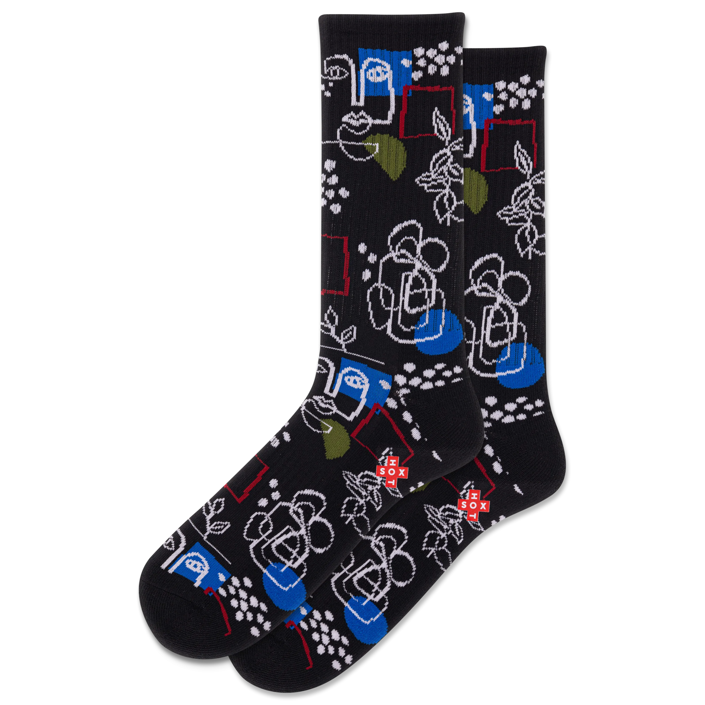 HOTSOX Men's Art Faces Active Crew Sock