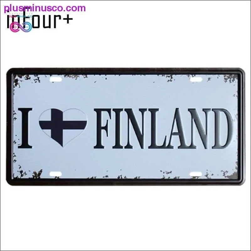 I Love FINLAND Plate Metal Plate Car Number Tin Sign Bar Pub