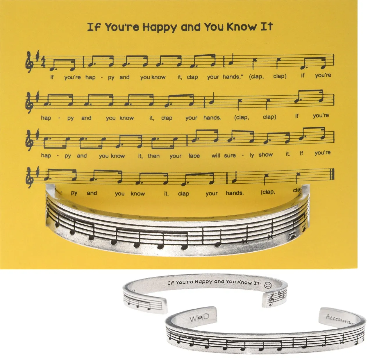 If You're Happy and You Know It Quotable Cuff Bracelet