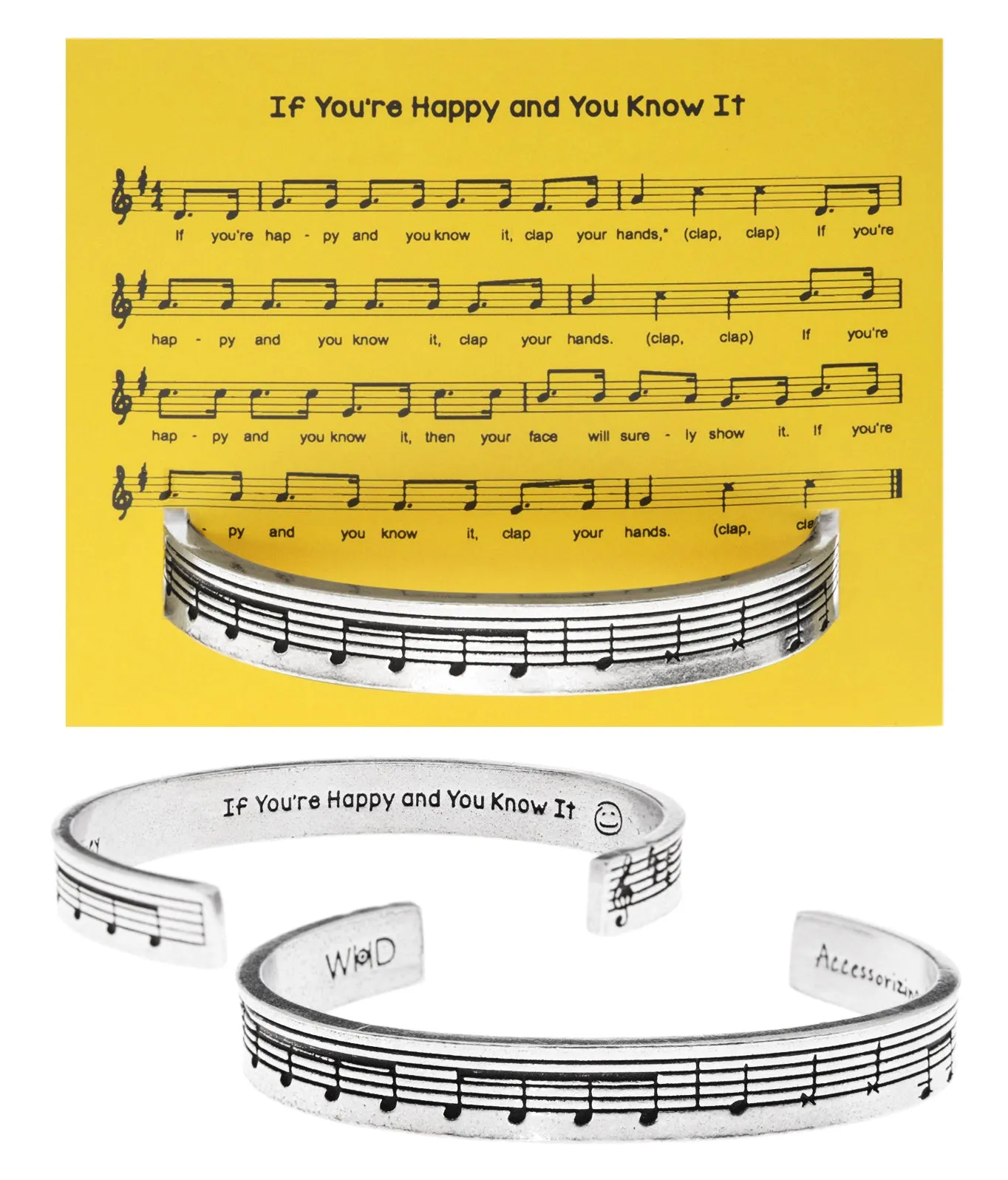 If You're Happy and You Know It Quotable Cuff Bracelet