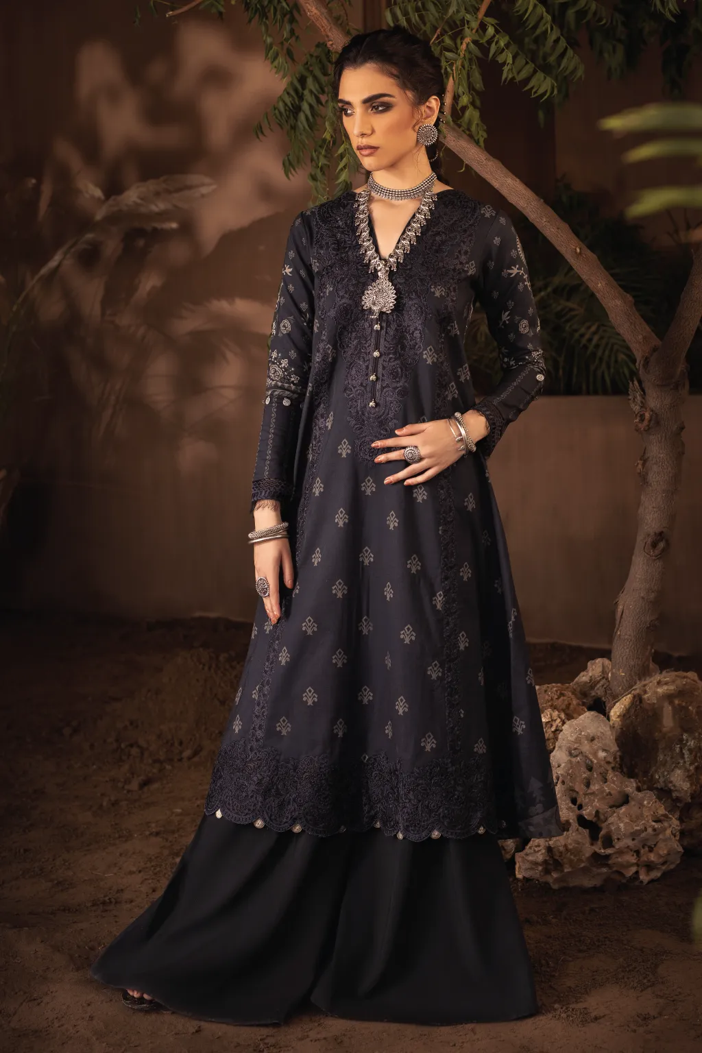 ILC-04 NAZM - 3PC | Iznik Zarafshan Linen Collection 2021 | Unstitched Embroidered Linen Organza Suits