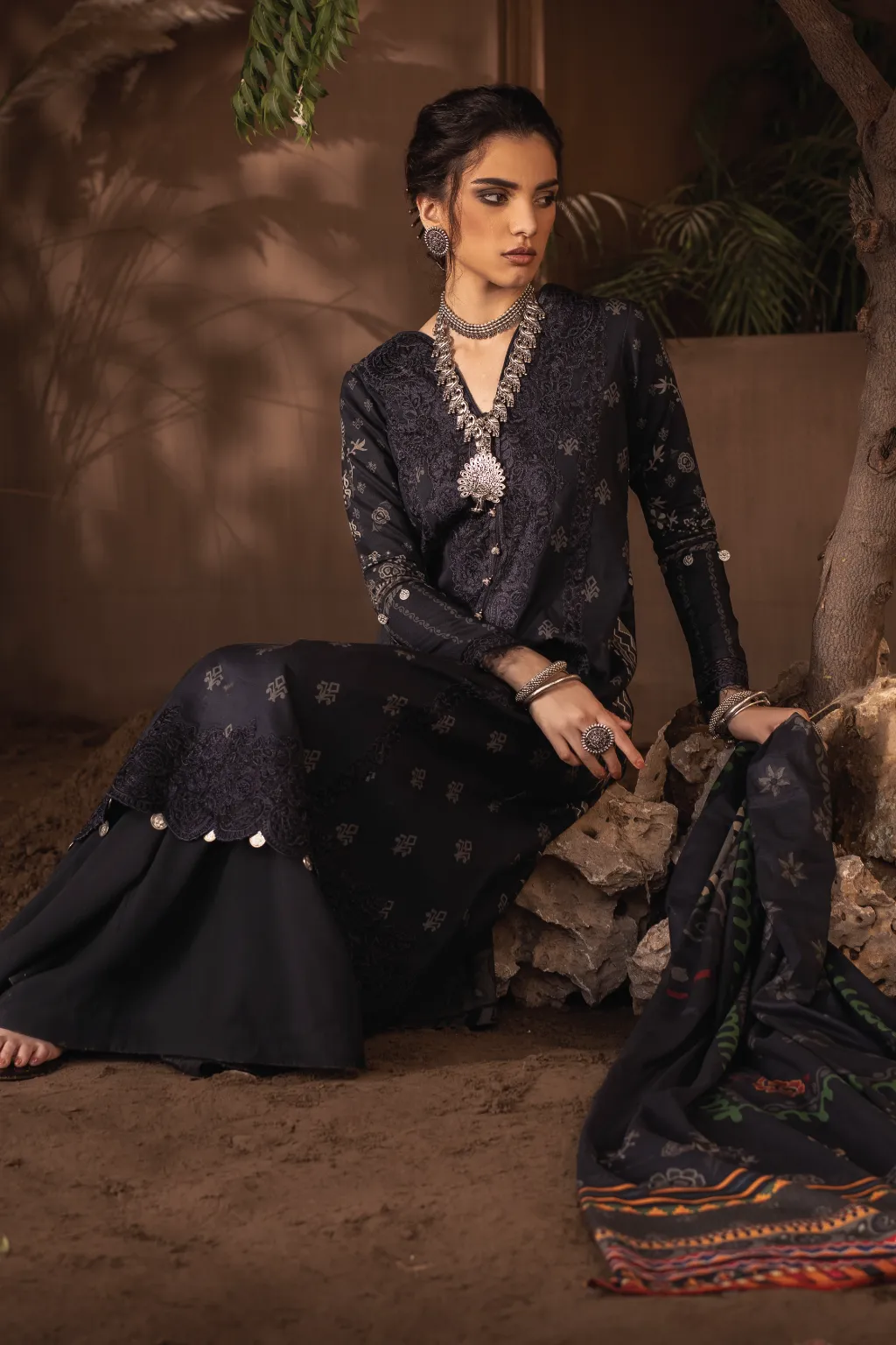 ILC-04 NAZM - 3PC | Iznik Zarafshan Linen Collection 2021 | Unstitched Embroidered Linen Organza Suits