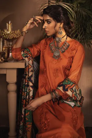 ILC-10 INARA -3PC | Iznik Zarafshan Linen Collection 2021 | Unstitched Embroidered Linen Organza Suits