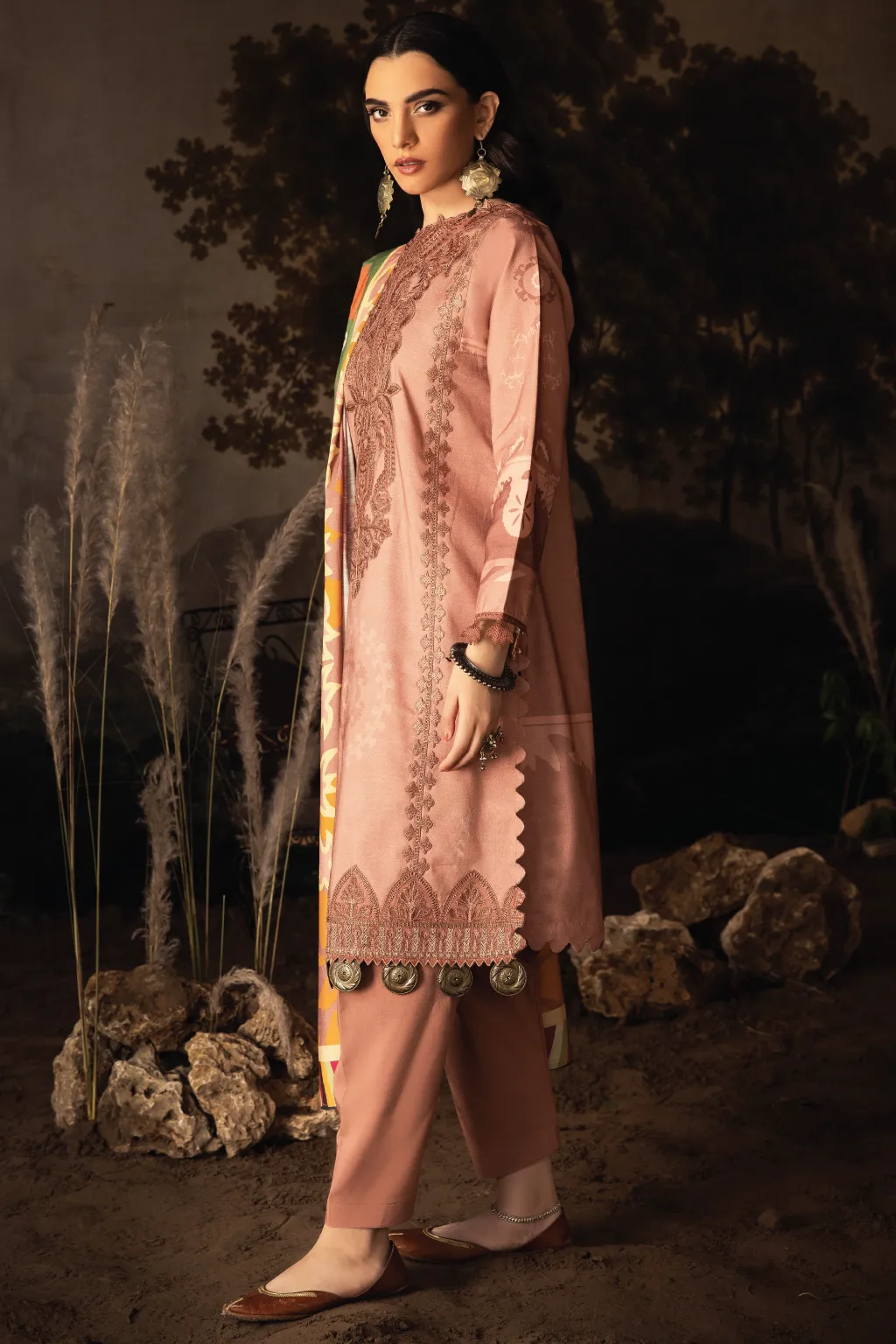 ILC-11 ROSHNI -3PC | Iznik Zarafshan Linen Collection 2021 | Unstitched Embroidered Linen Organza Suits