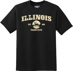 Illinois State Vintage Retro Hometown America Gift T Shirt New Graphic Tee