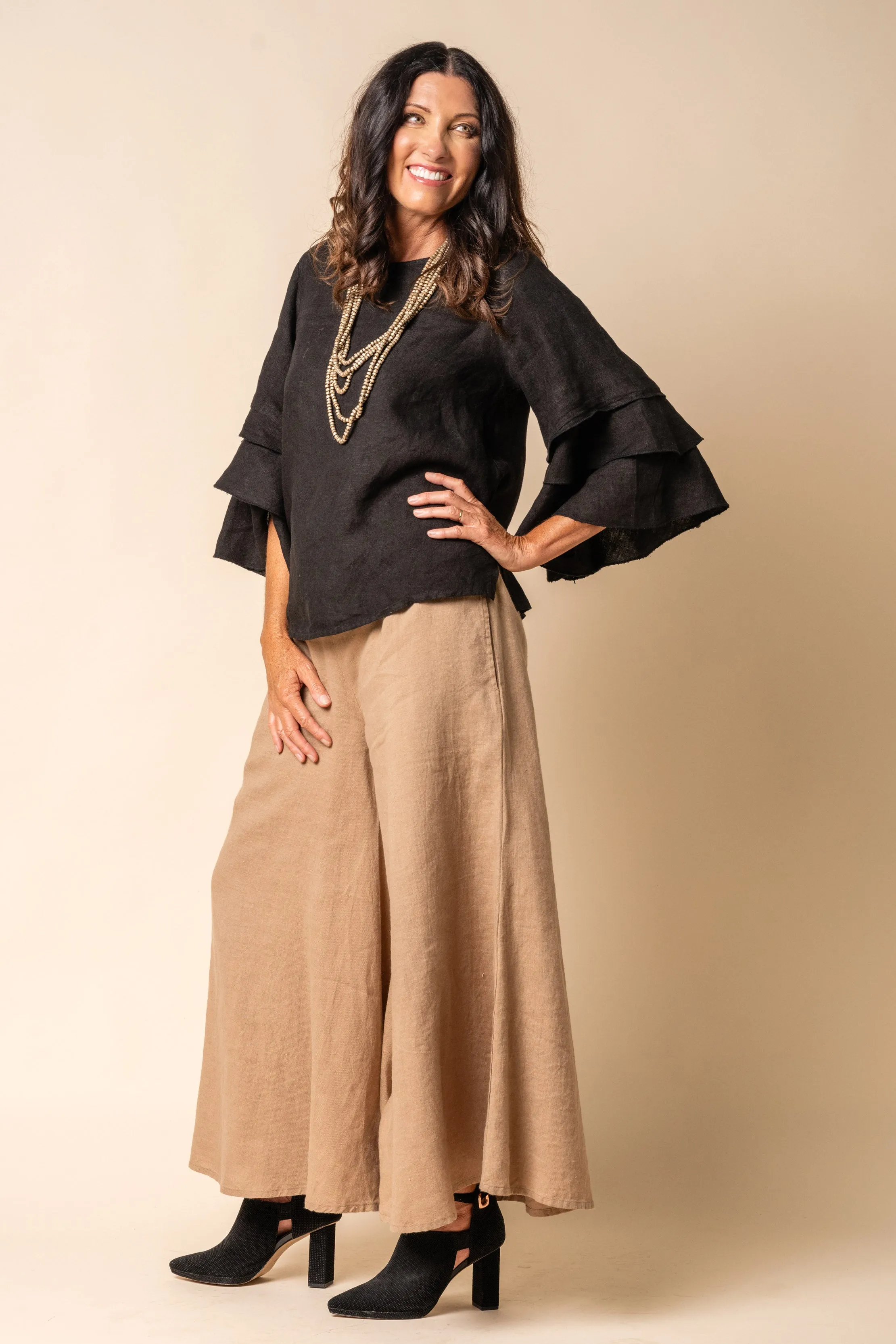 Jadwyn Linen Top in Onyx