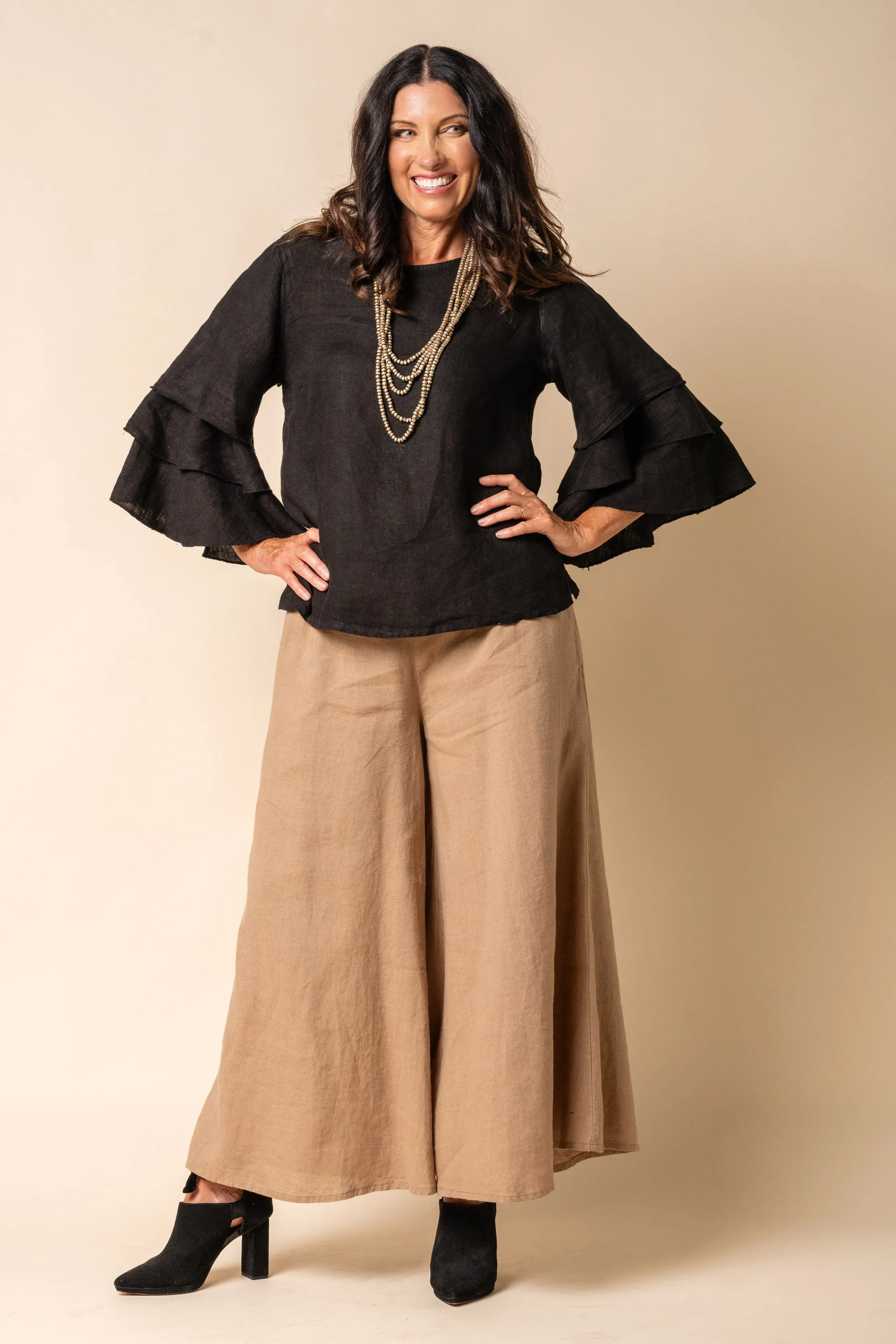 Jadwyn Linen Top in Onyx