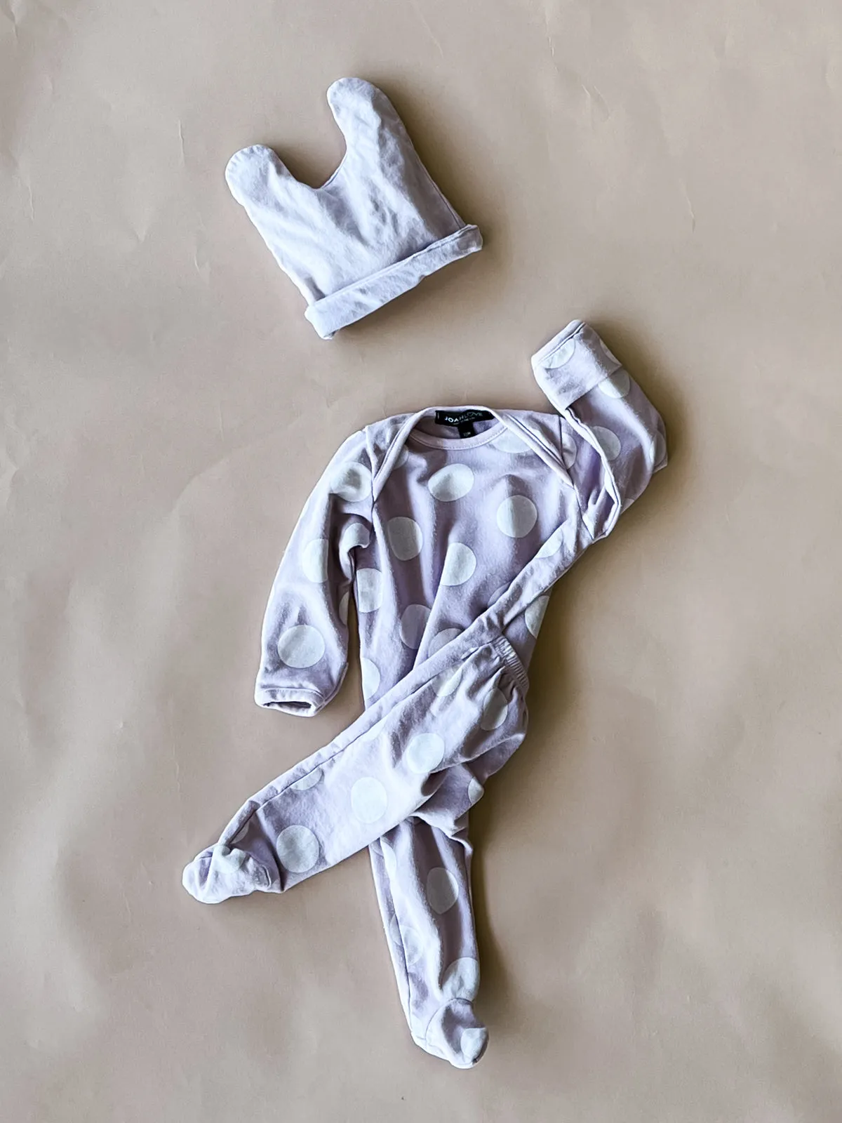 Joahbody-Dot No Snap bodysuit | Dusty Lavender (No hat)
