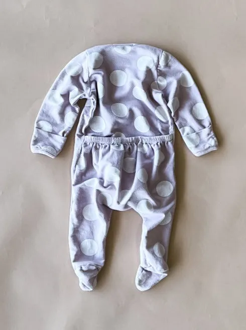 Joahbody-Dot No Snap bodysuit | Dusty Lavender (No hat)