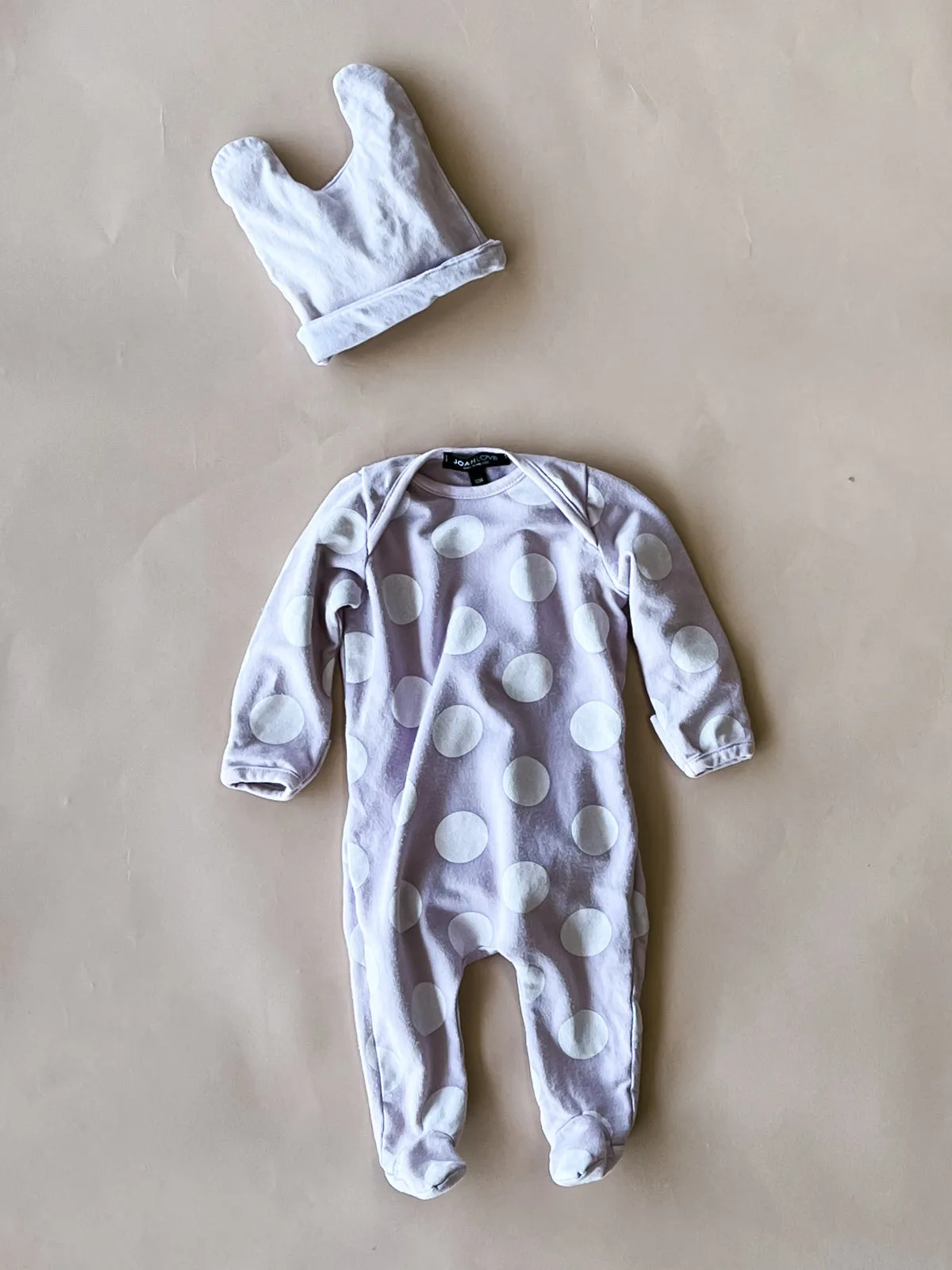 Joahbody-Dot No Snap bodysuit | Dusty Lavender (No hat)