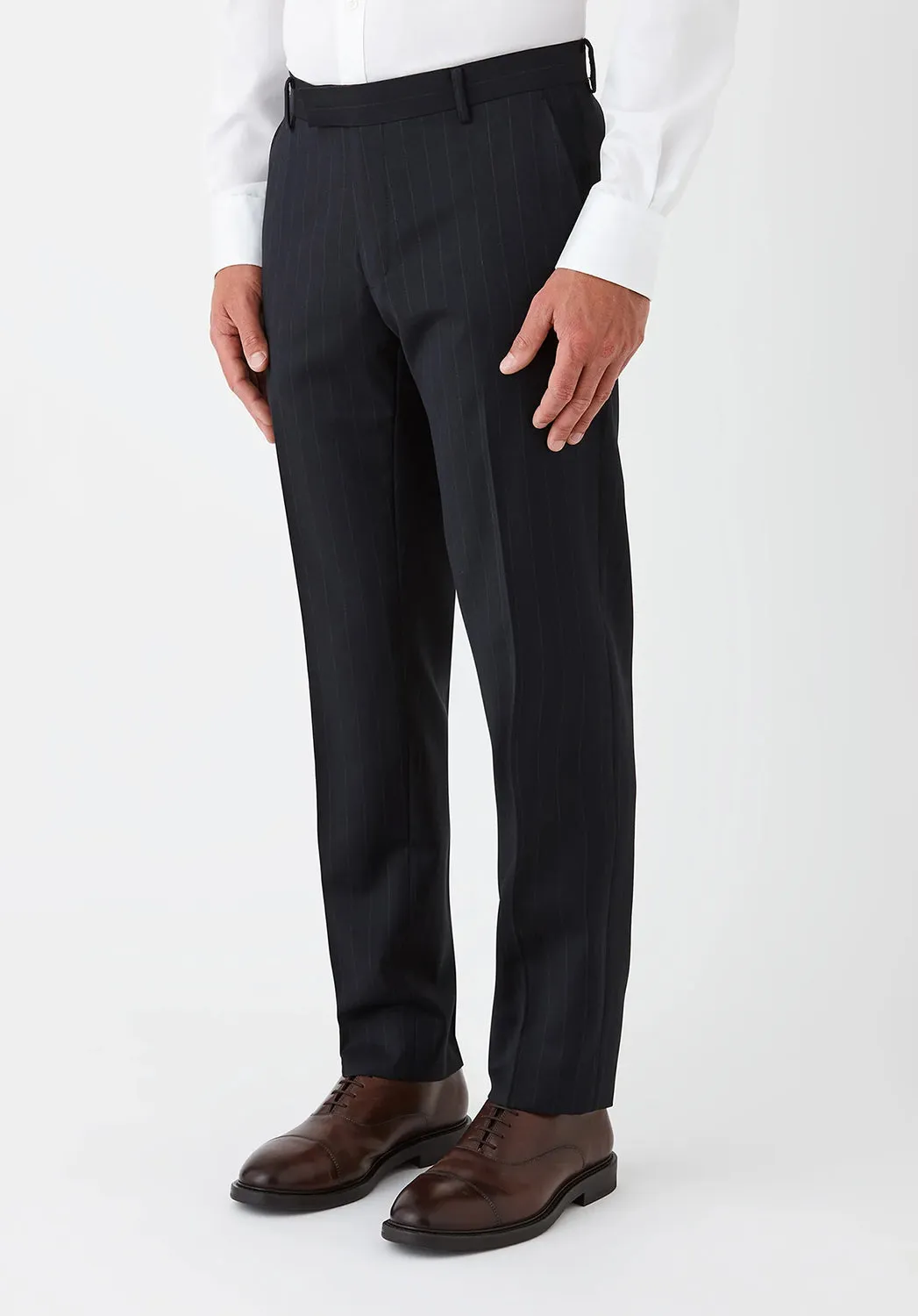 JOE BLACK RAZOR CHALK STRIPE AUST MERINO SUIT TROUSER FJR807