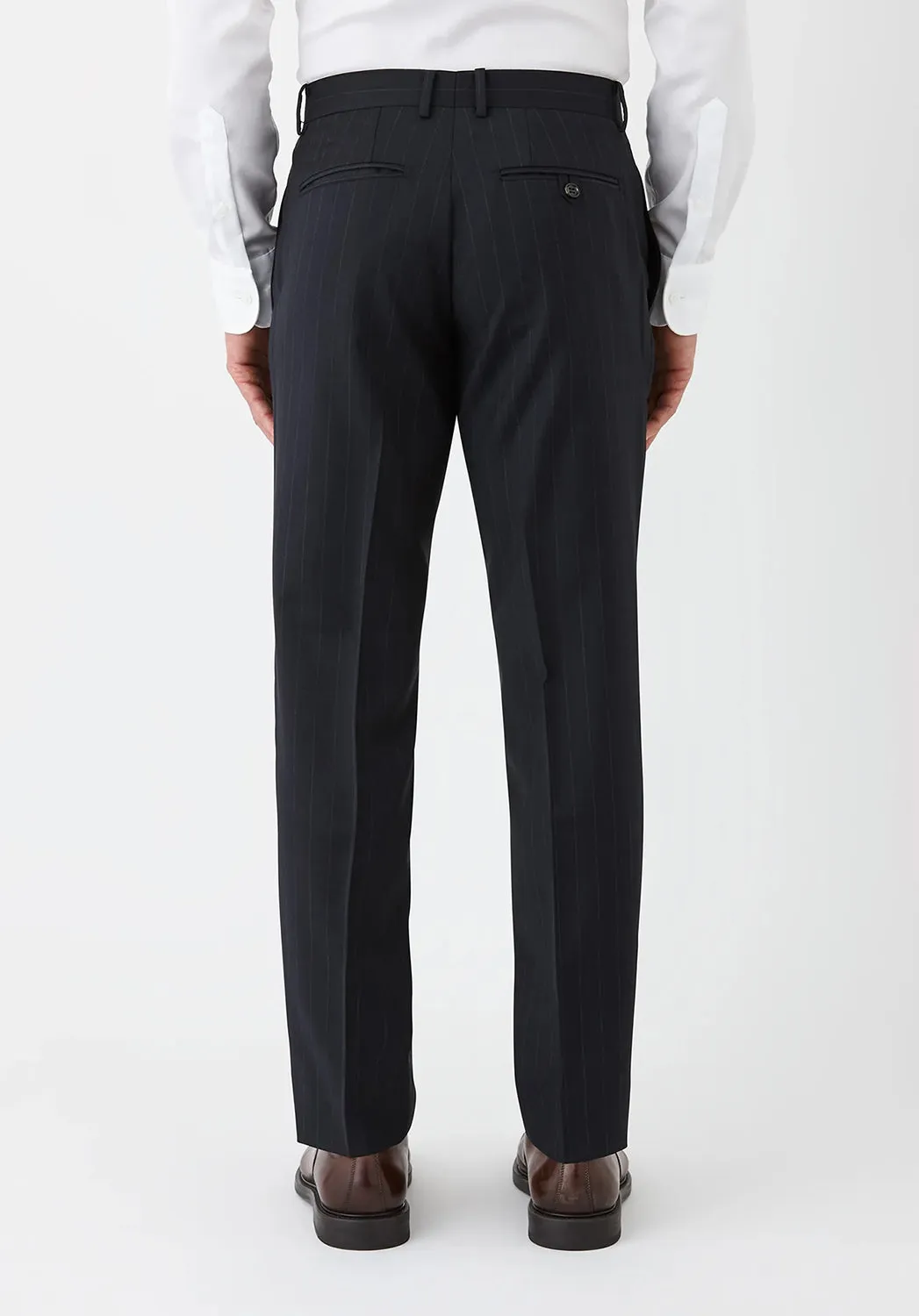 JOE BLACK RAZOR CHALK STRIPE AUST MERINO SUIT TROUSER FJR807