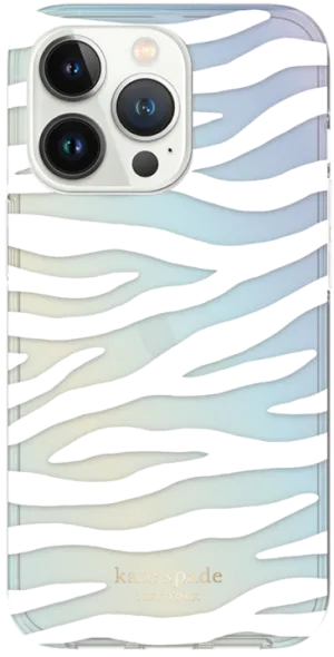 Kate Spade NY - Protective Hardshell Case for iPhone 14 Plus - White Zebra