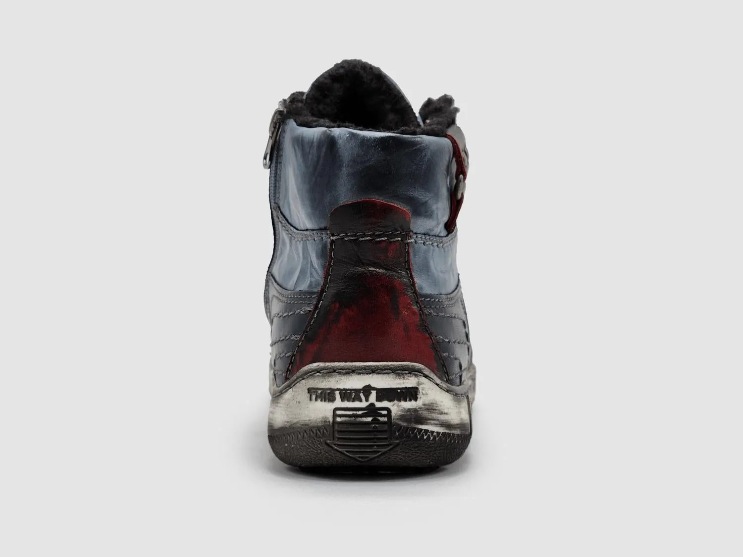 Kcr Group - Men's Comfort Thick Wool-lined Zip-up Leather Boots