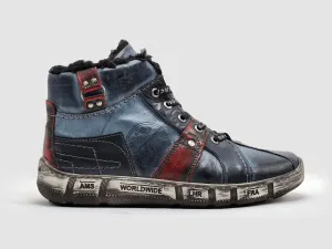 Kcr Group - Men's Comfort Thick Wool-lined Zip-up Leather Boots