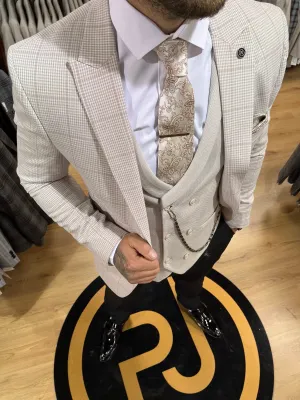 Keegan - Cream 3 Piece Suit