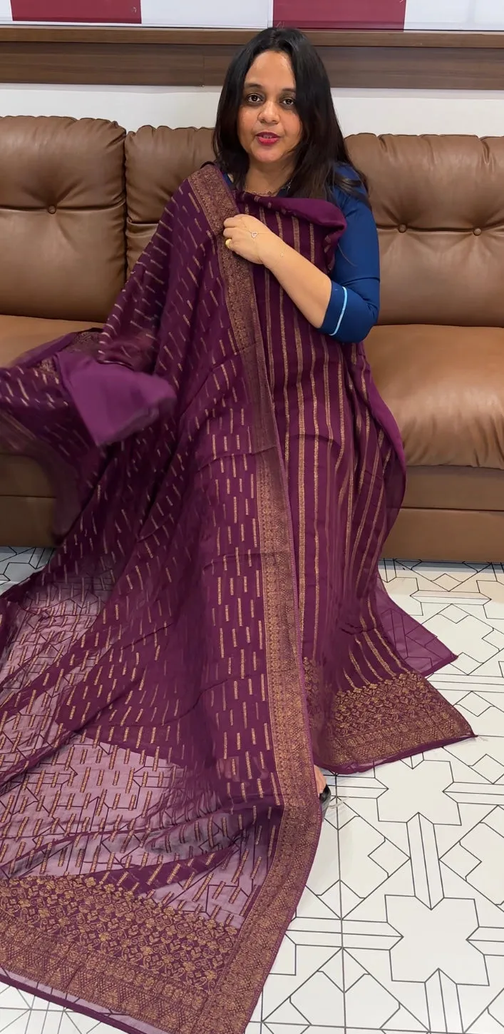 KHADDY BANARASI UNSTITCHED SALWAR SUITS - IHA 14112